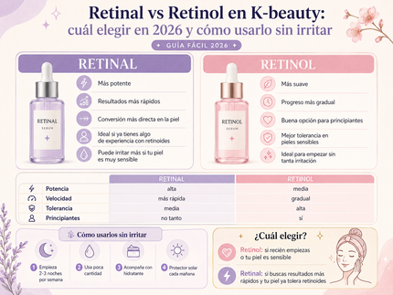 Retinal vs retinol K-beauty 2026 comparativa diferencias cuál elegir para antiedad Chile