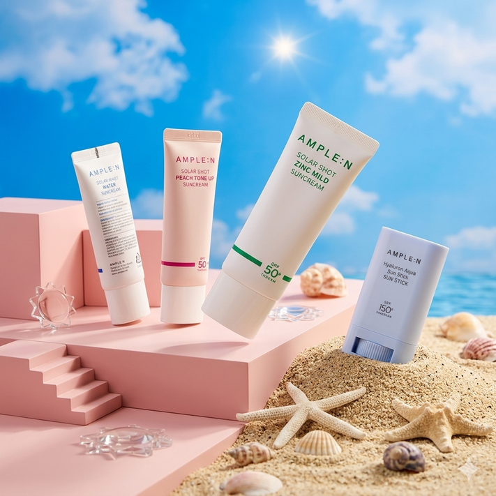Protección solar coreana SPF 50+ sin cast blanco ultraligera para piel diaria