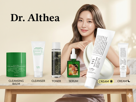 Dr. Althea productos K-Beauty para piel sensible con ingredientes naturales y fórmula vegana.
