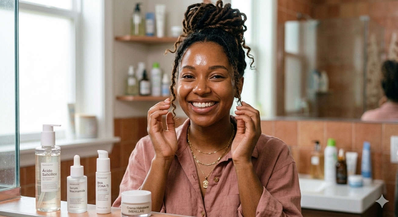 Rutina de skincare coreano para piel mixta que equilibra hidratación y control de brillo