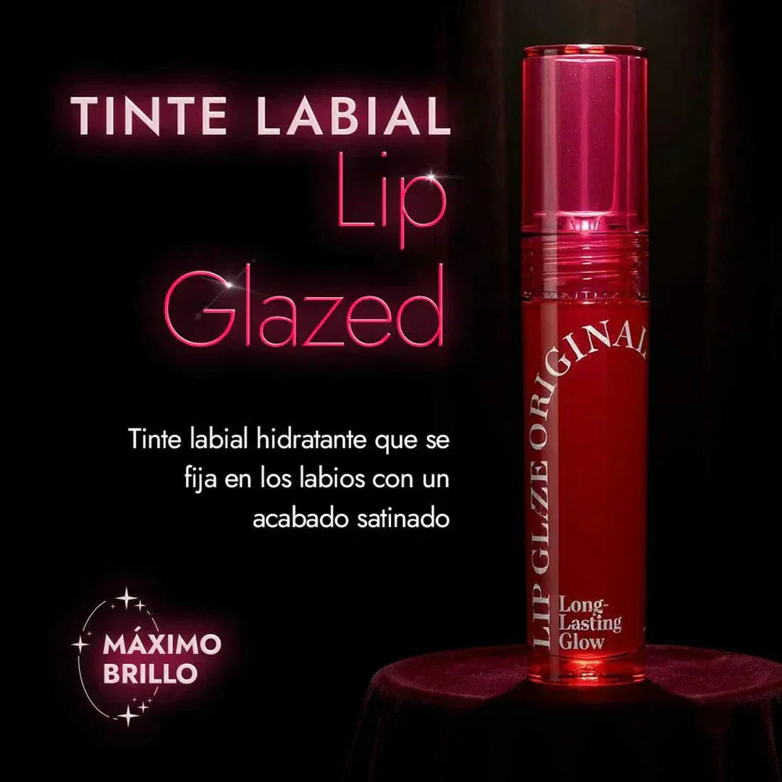 Aplicación Lip Glaze FMGT en labios — brillo intenso y volumen instantáneo