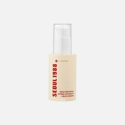 Bottle of SEOUL 1988 Serum with Retinal Liposome 2% and Black Ginseng for advanced nighttime skin repair
