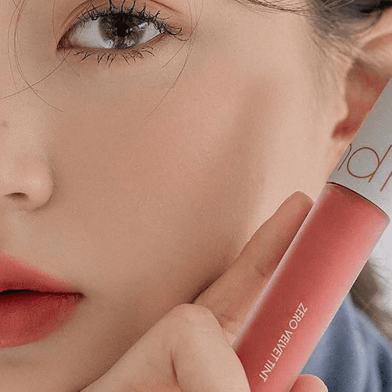 Colores ROM&ND Zero Velvet Tint — tinte labial mate efecto blur sin resecar k-beauty