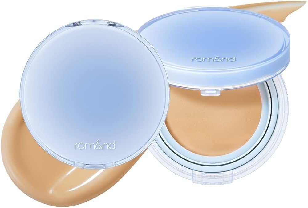 ROM&ND BARE WATER CUSHION base hidratante ligera con ácido hialurónico y SPF para un acabado natural y luminoso