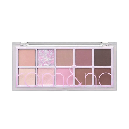 Paleta de sombras rom&nd con tonos románticos y efecto glow para maquillaje natural y sofisticado