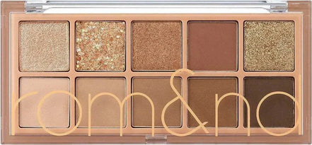 Paleta de sombras rom&nd con tonos románticos y efecto glow para maquillaje natural y sofisticado