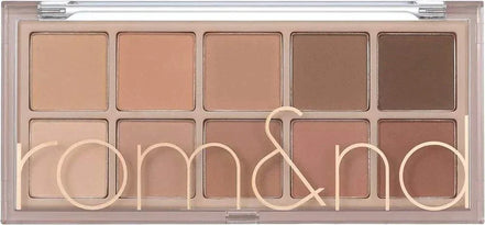 Paleta Sombras rom&nd con tonos románticos y efecto glow para maquillaje natural