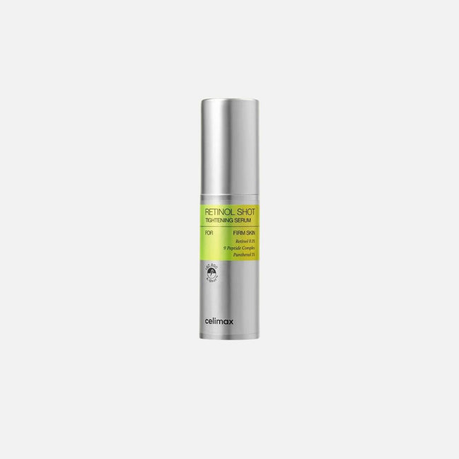 Frasco de 30ml de «THE VITA-A RETINOL SHOT TIGHTENING SERUM» de CELIMAX para reafirmar y rejuvenecer la piel