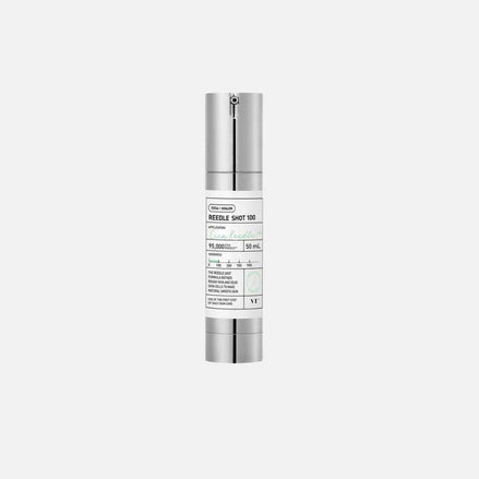 Envase del suero VT Reedle Shot 100 de VT Cosmetics con tecnología de microagujas cosméticas para potenciar el skincare coreano