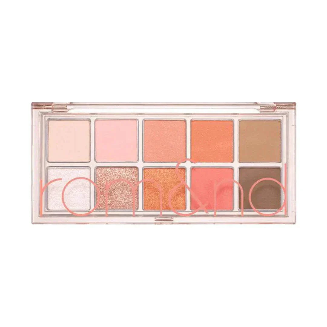 Paleta Sombras rom&nd con tonos románticos y efecto glow para maquillaje natural y sofisticado