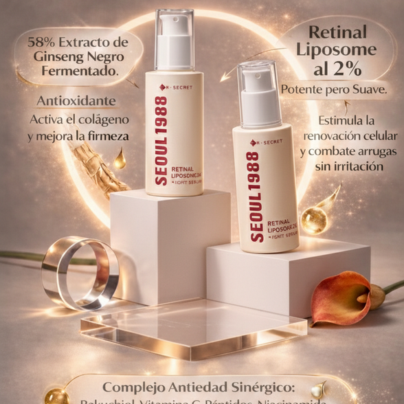 Serum SEOUL 1988 serum anti-edad con retinal y ginseng negro para piel radiante y rejuvenecida