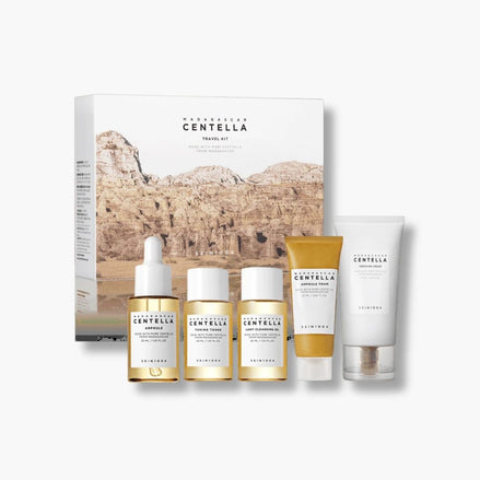 Set Skin1004 Madagascar Centella con cinco minis para cuidado facial portátil y piel radiante en viajes