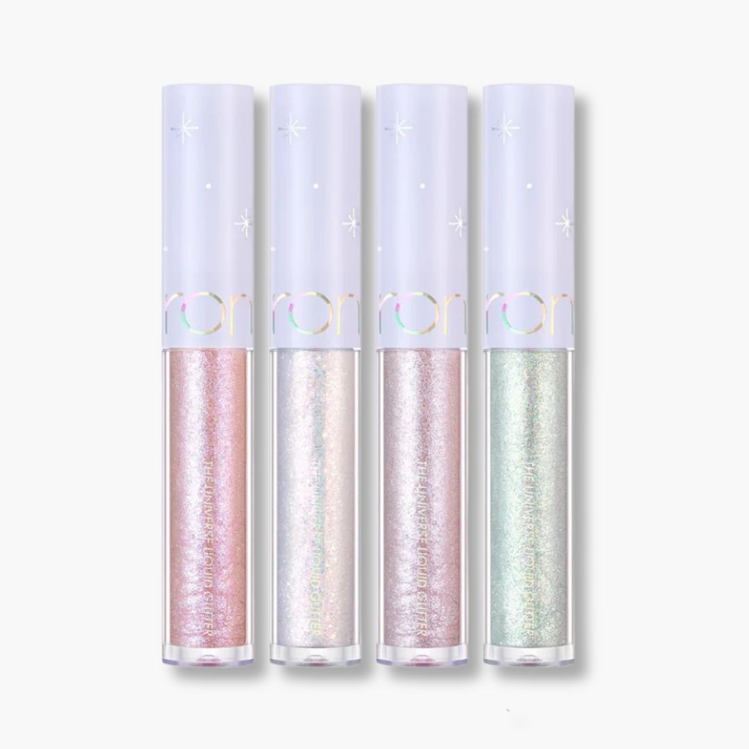 Sombras líquidas con glitter Rom&nd The Universe Liquid Glitter en tonos brillantes y vibrantes