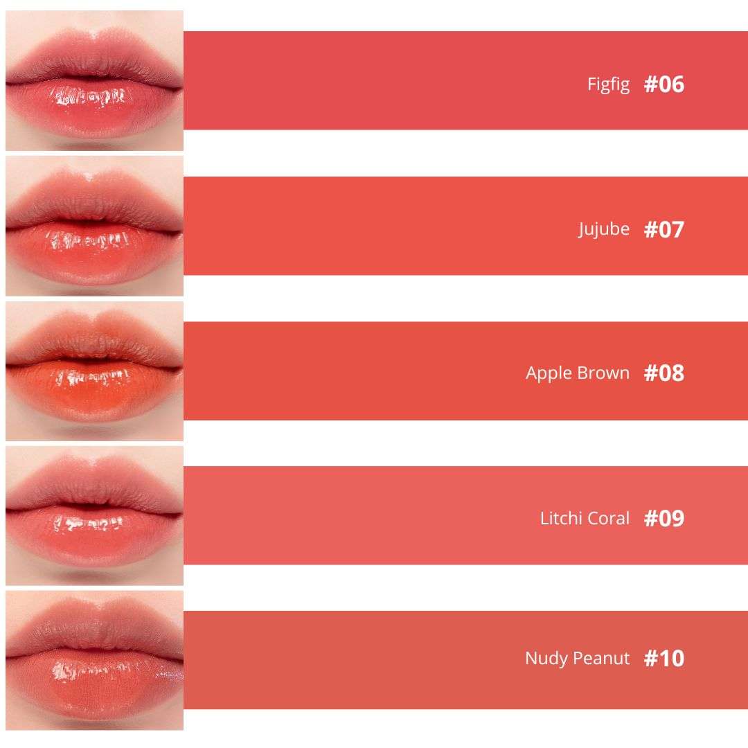 Aplicación ROM&ND Juicy Lasting Tint en labios — brillo y color hidratante k-beauty