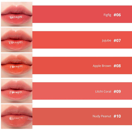 Aplicación ROM&ND Juicy Lasting Tint en labios — brillo y color hidratante k-beauty