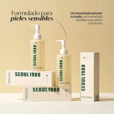 Frasco de 150 ml de aceite de limpieza Seoul 1988 Pine Cica con probióticos para piel sensible