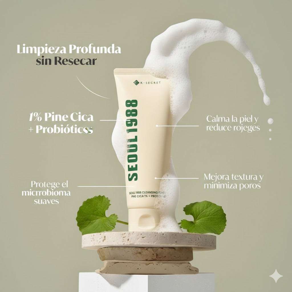SEOUL 1988 Cleansing Foam Pine Cica — espuma limpiadora piel sensible skincare coreano Chile